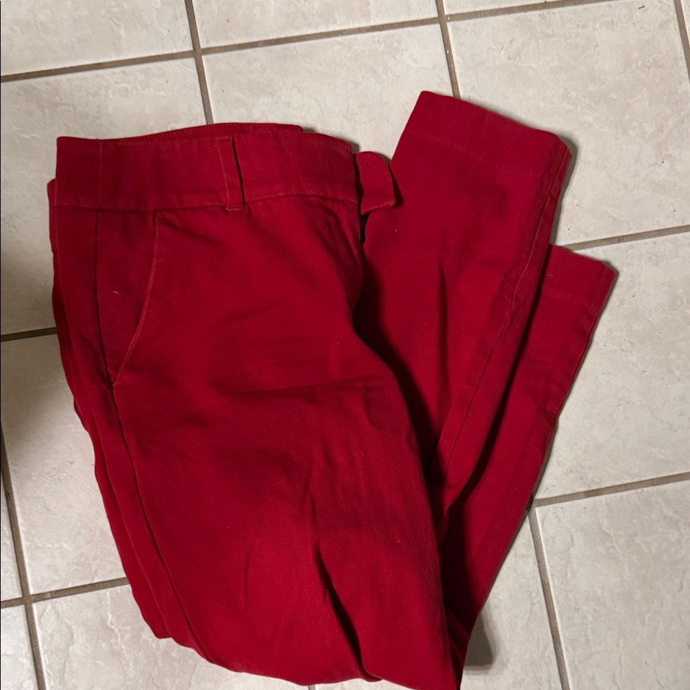 LOFT Red Straight Leg Pants